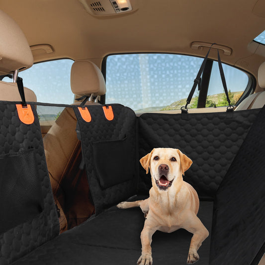 Dog Car Back Seat Cover – Waterproof, Mesh Window & Side Flaps