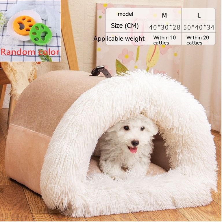 Cozy Warm Plush Pet Nest Bed for Cats & Small Dogs