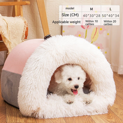 Cozy Warm Plush Pet Nest Bed for Cats & Small Dogs