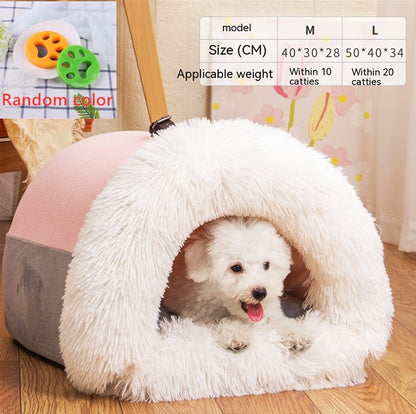 Cozy Warm Plush Pet Nest Bed for Cats & Small Dogs