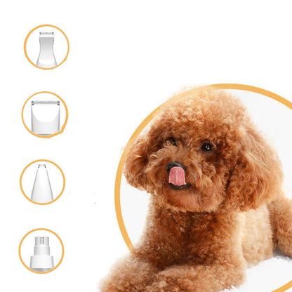 4 in 1 Electric Pet Grooming Kit - Hair Trimmer, Clippers, Nail Grinder for Cats & Dogs